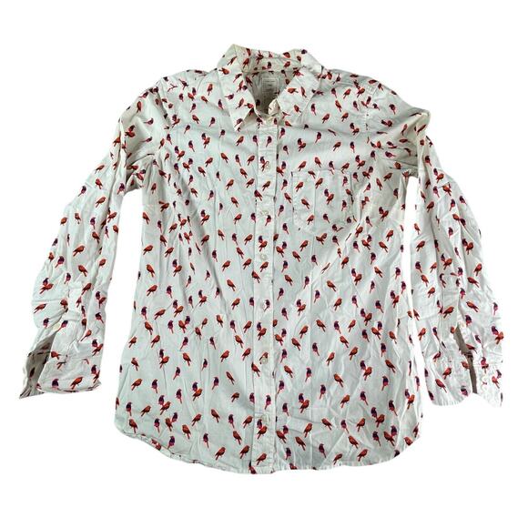 GAP Tops - Gap Womens Blouse Medium White Long Sleeve Lightweight Business Fitted Boyfriend